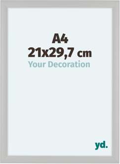 Fotolijst A4 - 21x29,7 cm - Wit - Houtnerf - MDF - Como Wit Houtnerf - 21x29.7 cm