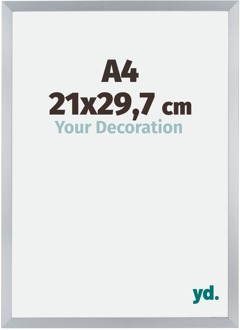 Fotolijst A4 - 21x29,7 cm - Zilver Glans - MDF - Catania - 21x29.7 cm