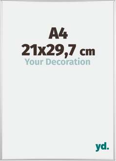 Fotolijst A4 - 21x29,7 cm - Zilver Glanzend - Aluminium - Austin - 21x29.7 cm