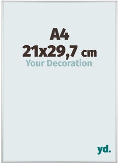 Fotolijst A4 - 21x29,7 cm - Zilver Mat - Aluminium - Kent - 21x29.7 cm