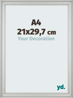 Fotolijst A4 - 21x29,7 cm - Zilver Mat - MDF - Lazio - 21x29.7 cm