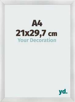 Fotolijst A4 - 21x29,7 cm - Zilver Mat - MDF - Pisa - 21x29.7 cm