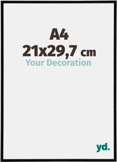 Fotolijst A4 - 21x29,7 cm - Zwart Hoogglans - Kunststof - Annecy - 21x29.7 cm