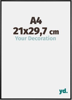 Fotolijst A4 - 21x29,7 cm - Zwart Mat - Aluminium - Austin - 21x29.7 cm