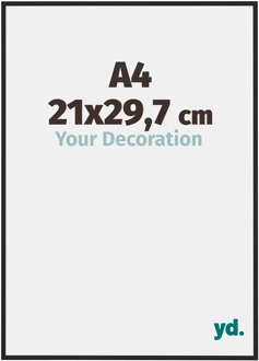 Fotolijst A4 - 21x29,7 cm - Zwart Mat - Aluminium - New York - 21x29.7 cm