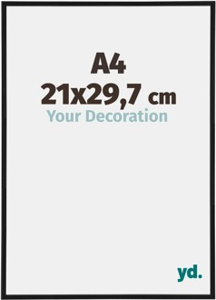 Fotolijst A4 - 21x29,7 cm - Zwart Mat - Kunststof - Antony - 21x29.7 cm