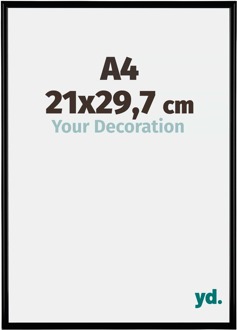 Fotolijst A4 - 21x29,7 cm - Zwart Mat - Kunststof - Bordeaux - 21x29.7 cm