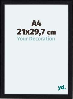 Fotolijst A4 - 21x29,7 cm - Zwart Mat - MDF - Como - 21x29.7 cm