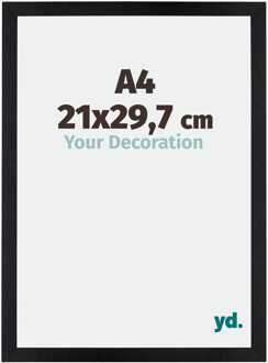 Fotolijst A4 - 21x29,7 cm - Zwart Mat - MDF - Mura - 21x29.7 cm