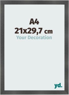 Fotolijst A4 - 21x29,7 cm - Zwart Mat - MDF - Pisa - 21x29.7 cm