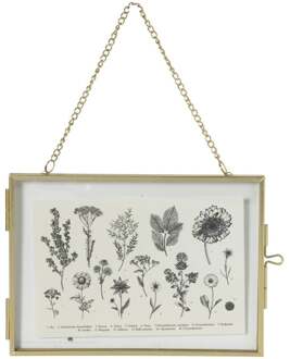 Fotolijst aan ketting liggend - goudkleurig - 15x10 cm