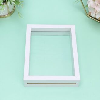 Fotolijst Diy Plant Specimen Frame Dubbelzijdig Glas Bladeren Fotolijst Creatieve Tafel Decoratie (Wit, 6 Inch) 18.3X14.2CM
