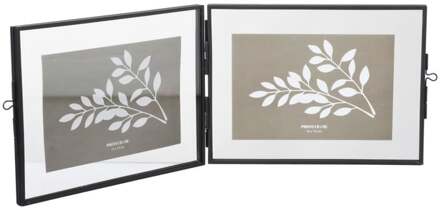 Fotolijst tweeluik - zwart - 15x20x2 cm