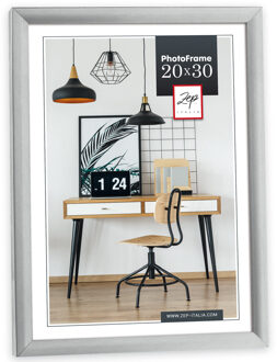Fotolijst zilver kunststof geschikt voor een foto van 20 x 30 cm - Fotolijsten Zilverkleurig