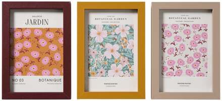 Fotolijsten set van 3 - beige/oker/rood - 10x15 cm