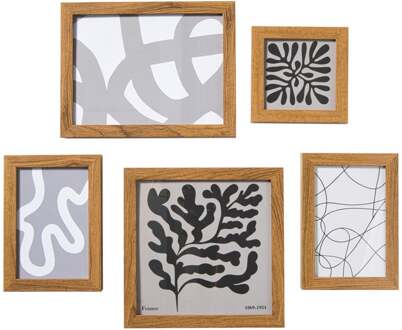 Fotolijstjes - hout - set van 5