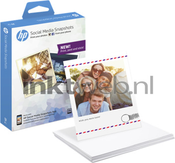 Fotopapier HP W2G60A 10x13cm zelfklevend 265gr Wit