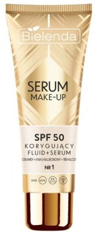 Foundation Bielenda Make-up Serum Correcting Fluid+Serum SPF50 For All Skin Types Shade 1 30 ml