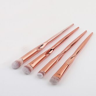 Foundation Cosmetische Wenkbrauw Eyeshadow Brush Makeup Brush Sets Gereedschap 4 STUKS Alleen high-end plastic handvat mond tube05 *