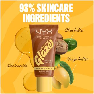 Foundation NYX Professional Make-Up Buttermelt Glaze SPF30 Foundation Toffee Butta 30 ml