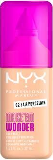 Foundation NYX Professional Make-Up Make Em Wonder Foundation 02 Fair Porcelain 30 ml
