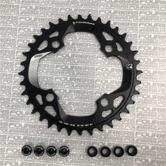 Fouriers 94PCD Ronde 30 T/32 T/34 T/36 T/38 T/40 T /42T Fietsen Kettingblad Mtb Fiets Kettingwiel Crown Bcd 94 Voor Nx Gx X1 Fsa 38T zwart