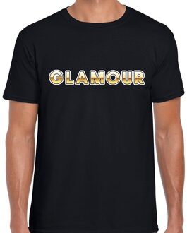 Fout Glamour fun tekst t-shirt zwart / goud voor heren 2XL