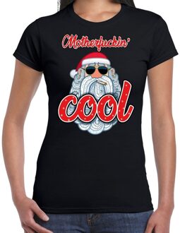 Fout kerst shirt / shirt zwart - stoere santa motherfucking cool  voor dames - kerstkleding / christmas outfit XL