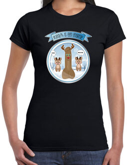 fout Kerst t-shirt dames - Rudolf - zwart - piemel/penis M