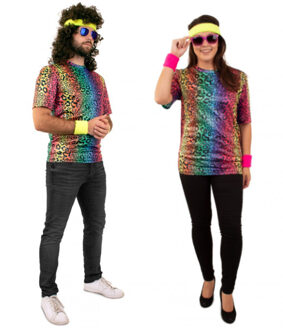 Fout T-Shirt Neon Panterprint Volwassenen - Maat XS