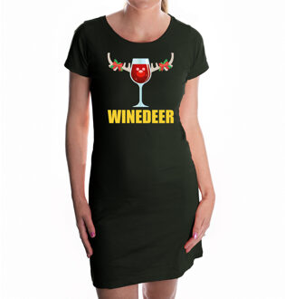 Fout winedeer kerst jurkje zwart voor dames - Kerst kleding / outfit L