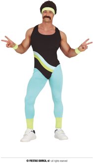 Foute 80's Gymnast Heren Kostuum Multikleur - Print