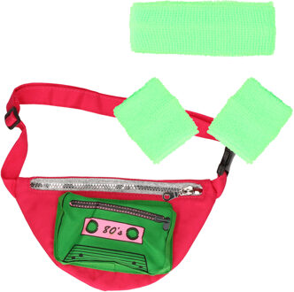 Foute 80s/90s party verkleed set compleet - dames - jaren 80/90 verkleed accessoires