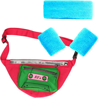 Foute 80s/90s party verkleed set compleet - dames - jaren 80/90 verkleed accessoires