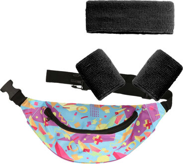 Foute 80s/90s party verkleed set compleet - dames - jaren 80/90 verkleed accessoires