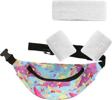 Foute 80s/90s party verkleed set compleet - dames - jaren 80/90 verkleed accessoires