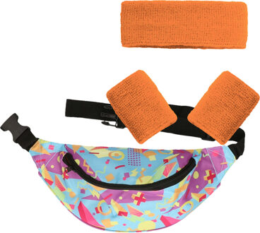 Foute 80s/90s party verkleed set compleet - dames - jaren 80/90 verkleed accessoires