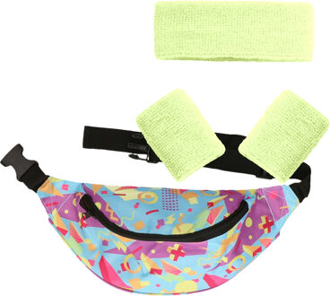 Foute 80s/90s party verkleed set compleet - dames - jaren 80/90 verkleed accessoires