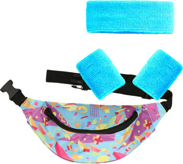 Foute 80s/90s party verkleed set compleet - dames - jaren 80/90 verkleed accessoires