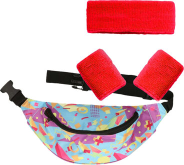 Foute 80s/90s party verkleed set compleet - dames - jaren 80/90 verkleed accessoires