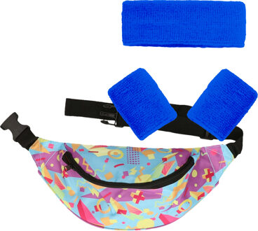 Foute 80s/90s party verkleed set compleet - dames - jaren 80/90 verkleed accessoires