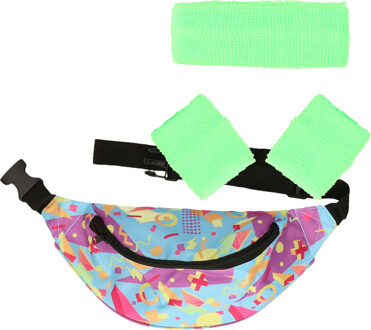 Foute 80s/90s party verkleed set compleet - dames - jaren 80/90 verkleed accessoires