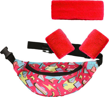 Foute 80s/90s party verkleed set compleet - dames - jaren 80/90 verkleed accessoires