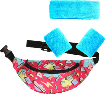 Foute 80s/90s party verkleed set compleet - dames - jaren 80/90 verkleed accessoires