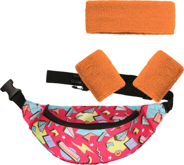 Foute 80s/90s party verkleed set compleet - dames - jaren 80/90 verkleed accessoires