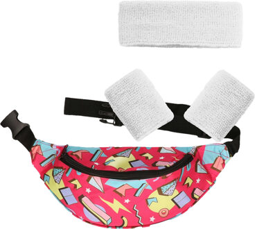 Foute 80s/90s party verkleed set compleet - dames - jaren 80/90 verkleed accessoires