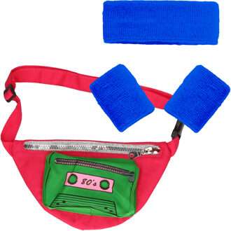 Foute 80s/90s party verkleed set compleet - dames - jaren 80/90 verkleed accessoires