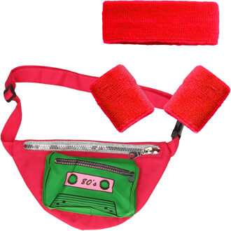 Foute 80s/90s party verkleed set compleet - dames - jaren 80/90 verkleed accessoires