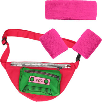 Foute 80s/90s party verkleed set compleet - dames - jaren 80/90 verkleed accessoires