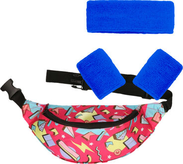 Foute 80s/90s party verkleed set compleet - dames - jaren 80/90 verkleed accessoires